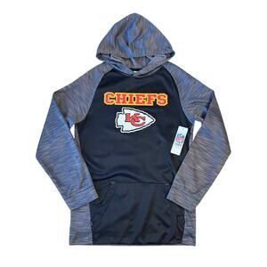 Kansas City Chiefs Sweatshirt Hoodie NFL Football Gray Black Size Youth XXL